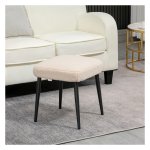 Voetenbankje - LuxeLiving - Pluche bekleding - Robuuste frame - Grijs
