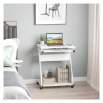 Computerbureau – - Ruimtebesparend – Toetsenbordplank - Wit