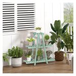 Plantenrek - Natuurlijk Groen - 3 niveaus - 6 bloempotten - Lichtgroen