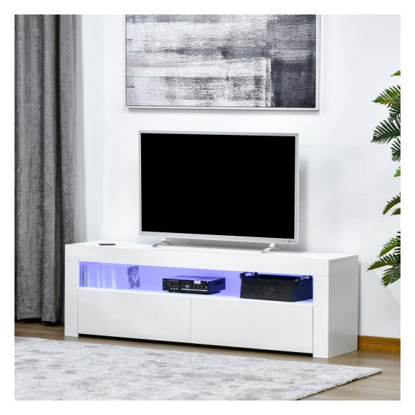 TV-meubel – Lumière - LED-verlichting – lade - wit