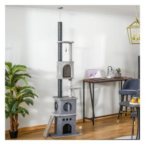 Klimboom - Krasboom - Verstelbaar en pluche - Lichtgrijs