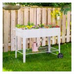 Plantenbed - Bloem&Groen - Opbergruimte en Wielen - Wit