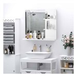 Badkamerspiegelschap - LuxHome - 3 planken - wandmontage - wit