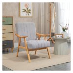 Fauteuil - LoungeLife - Scandinavisch design - fluweel-look - lichtgrijs