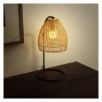 Tafellamp - Boho Style - Metaal Frame - Natuur+Zwart