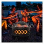 Bbqvuurkorf - LuxeGrill - 2-in-1 functie – Vonkenbeschermend - Zwart