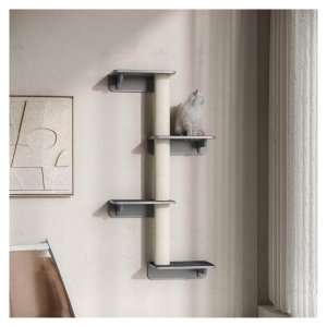 Kattenmuurpaal - Klimplezier - Meubelstuk - Licht grijs & beige