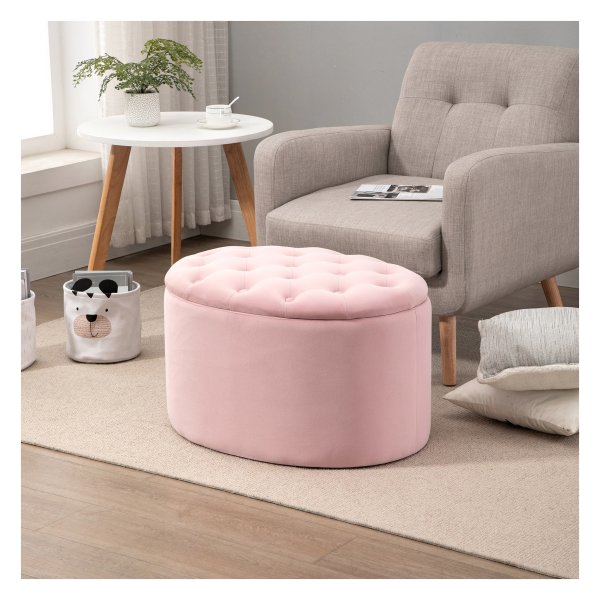 Opbergbank - TrendyHome - Gestoffeerd - Roze