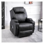 Massagestoel - LuxRelax - Relaxfunctie - Synthetisch leer - Zwart