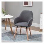 Eetkamerstoel - ComfortMakers - Gestoffeerde zitting - Antislip - Donkergrijs
