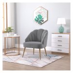 Eetkamerstoel - Zaza Home - Retro Design - Gouden Poten - Grijs