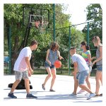 Basketbalstand - Hoogte verstelbaar - Met rollen - Zwart