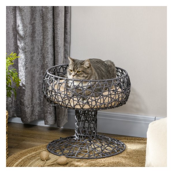 Kattenbedje - LuxeKatten - Verhoogd kussen - Wijnglas - Violet