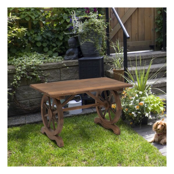 Tuintafel - Zaza Home - Massief hout - Weerbestendig - Bruin