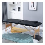 Massagebank - LuxLife - Verstelbare hoogte - Cosmetica bank - Zwart
