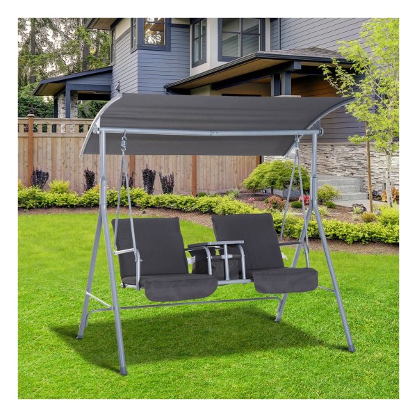 Tuinschommel - Luxe Design - Zonnedak - Grijs