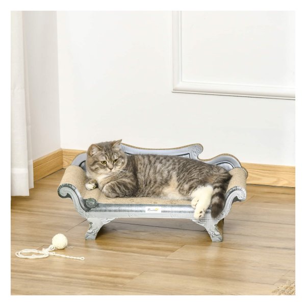 Kattenkrabmeubel - Luxepets - Krabmat met speelgoed - Kattenlounge beige