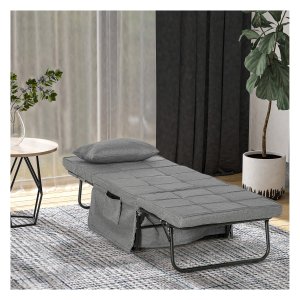 Eenpersoonsbed - LuxHome - Verstelbaar – Stalen frame - Grijs