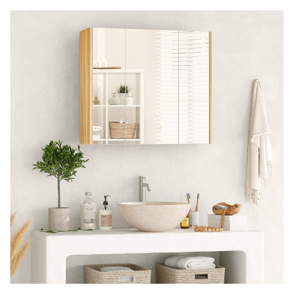 Badkamerkast - LuxeDesign - Met spiegel - 3 planken - Wit