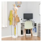 Kapstok - Luxor Living - Modern design - Metaal & bamboe - Naturel & wit