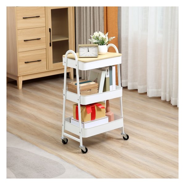 Keukentrolley - Stijlvolle opbergtrolley - wit