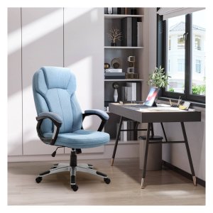 Ergonomisch – Computerstoel - Kantelfunctie - Hoofdsteun - Lichtblauw