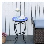 Mozaekbloemkruk - Zaza Home - Weerbestendig - Rond - Iron Blue