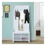 Halcombinatie - Zaza Home - 3-in-1 met schoenenkast - wandspiegel - wit