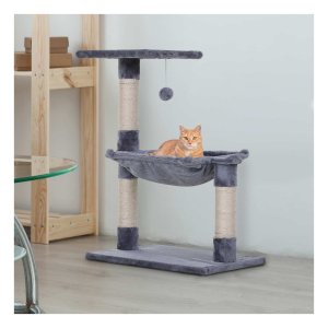 Kattenklimboom - Huismerk - Krabpaal en speelkolom - Grijze spaanplaat