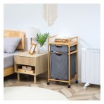Wasmand - Stofmanden - Bamboe & grijs - Natuurlijke uitstraling