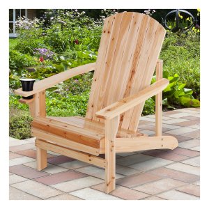 Tuinstoel - Adirondack Chairs - Houten frame – Bekerhouder - Bruin