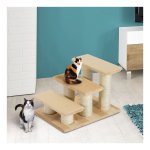 Dierentrap - LuxePets - Pluche bekleding - 3 treden - crème