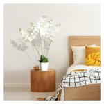 Kunstmatige plant, kunstmatige orchidee, kunstplant, kunstbloemen in de pot, huisplant voor woonkamer, slaapkamer, 75 cm, wit