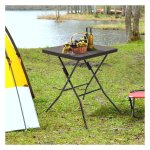 Tuintafel - Opvouwbaar - Handige zijtafel - Bruin