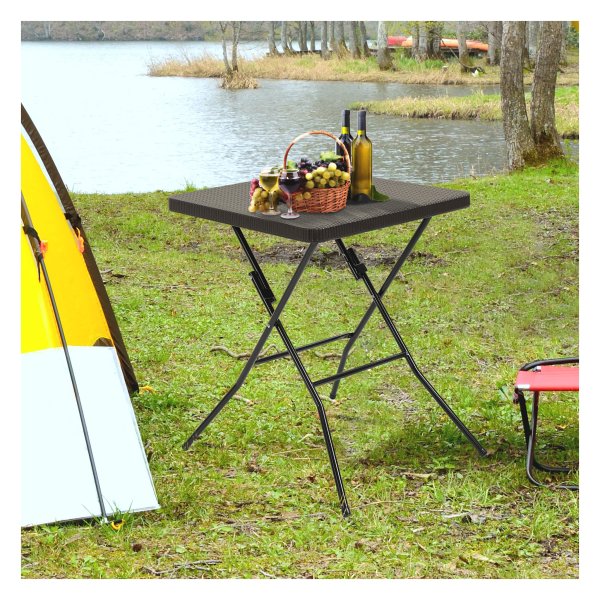 Tuintafel - Opvouwbaar - Handige zijtafel - Bruin