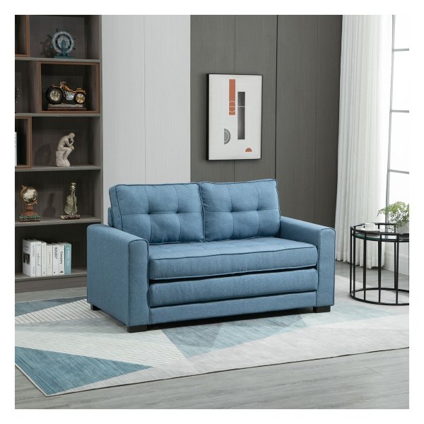 Slaapbank - ComfortDreams - Stoffen bekleding - Blauw
