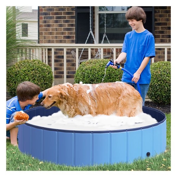 Hondenzwembad – BlauweDog - Opblaasbaar – PVC - Blauw