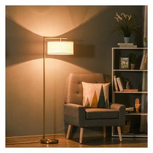 Staande lamp - LuxeLiving - Metaal en goud-wit design - Stijlvol en elegant
