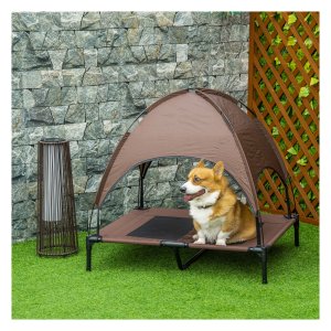 Hondenlounge - LuxePaws - Verhoogd – Ademend - Koffiekleur