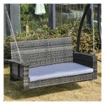 Schommelbank - Hansbank - 2-zits - Rotan - Grijs