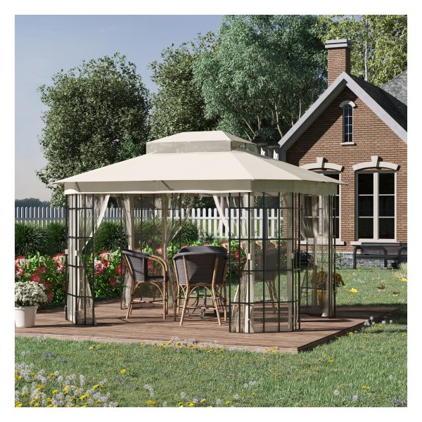 Tuinpaviljoen - Party Pavilion - Ademend Dubbel Dak - Muggennet - Zwart
