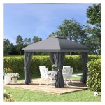 Tuinpaviljoen - Dubbel dak - Inklapbare tent - Grijs