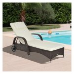 Tuinligstoel - Zen Garden - Verrijdbaar en Comfortabel - Koffiebruin