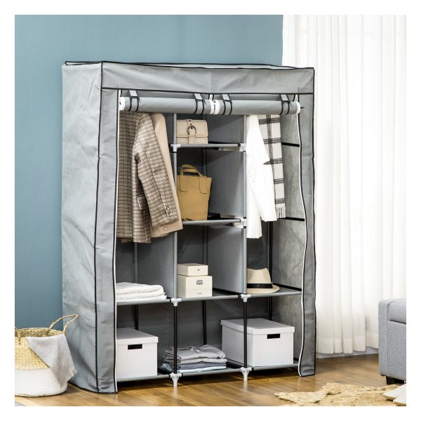 Kledingkast - Opvouwbaar - Slaapkamer - Lichtgrijs