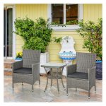 Bistroset - Rotan Balcony Meubelset - Poly Rotan - Grijs