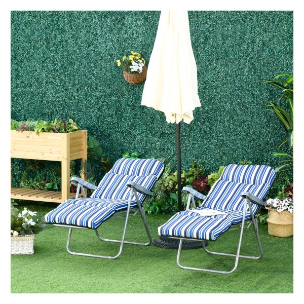 Ligstoel - Tuinmeubilair - Verstelbare rugleuning - Blauw