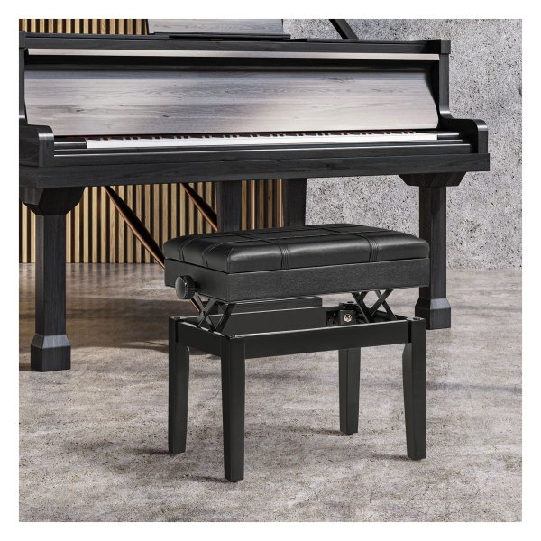 Piano Bank – LuxeSound – Verstelbaar – Zwart