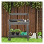 Tuinplantentafel - GardenGoods - Met lade - Twee niveaus - Grijs