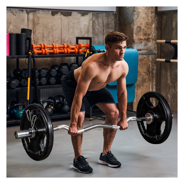 Haltersets - Tri-Grip - Rubberen Olympische schijven - Krachttraining - Zwart
