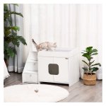 Kattenkastje - HappyCat - Trapjes - Deuropening - Wit